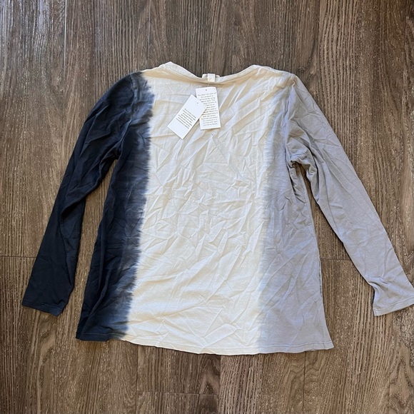 NEW LOGO by Lori Goldstein Fade-Out Tie-Dye Long Sleeve Top in Grey - xs​​ - Picture 4 of 4